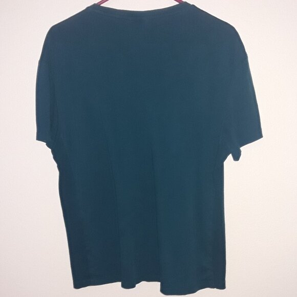 Calvin Klein ladies medium dark teal t-shirt w/ribbed sides - Picture 2 of 4